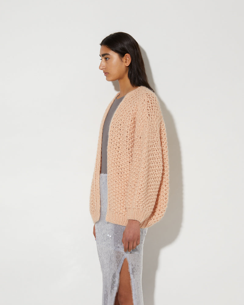 Maiami Alpaca cardigan in Apricot. Knitted Cardigan.