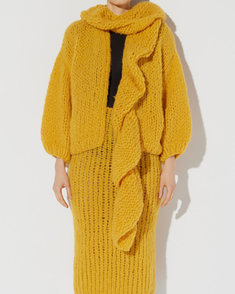 Fleecy Alpaca Ruffle Scarf