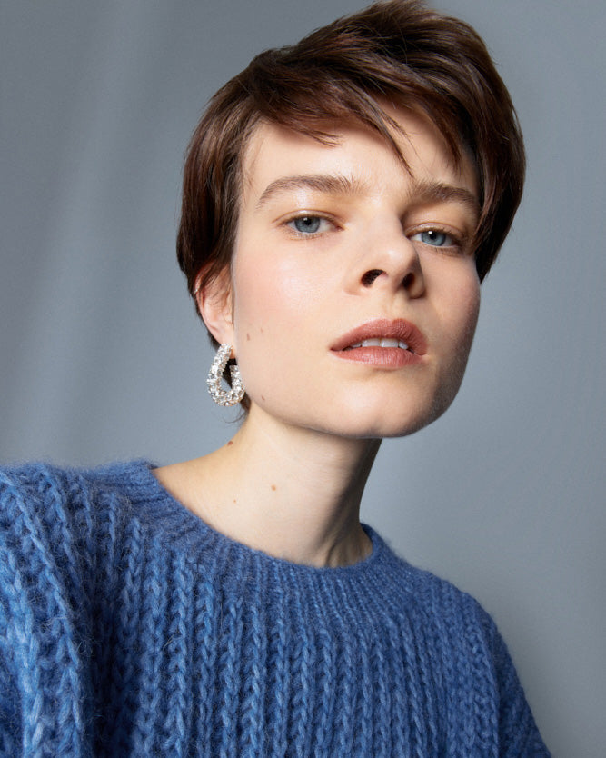 Chunky Alpaca Brioche Pullover, Wide Sleeves