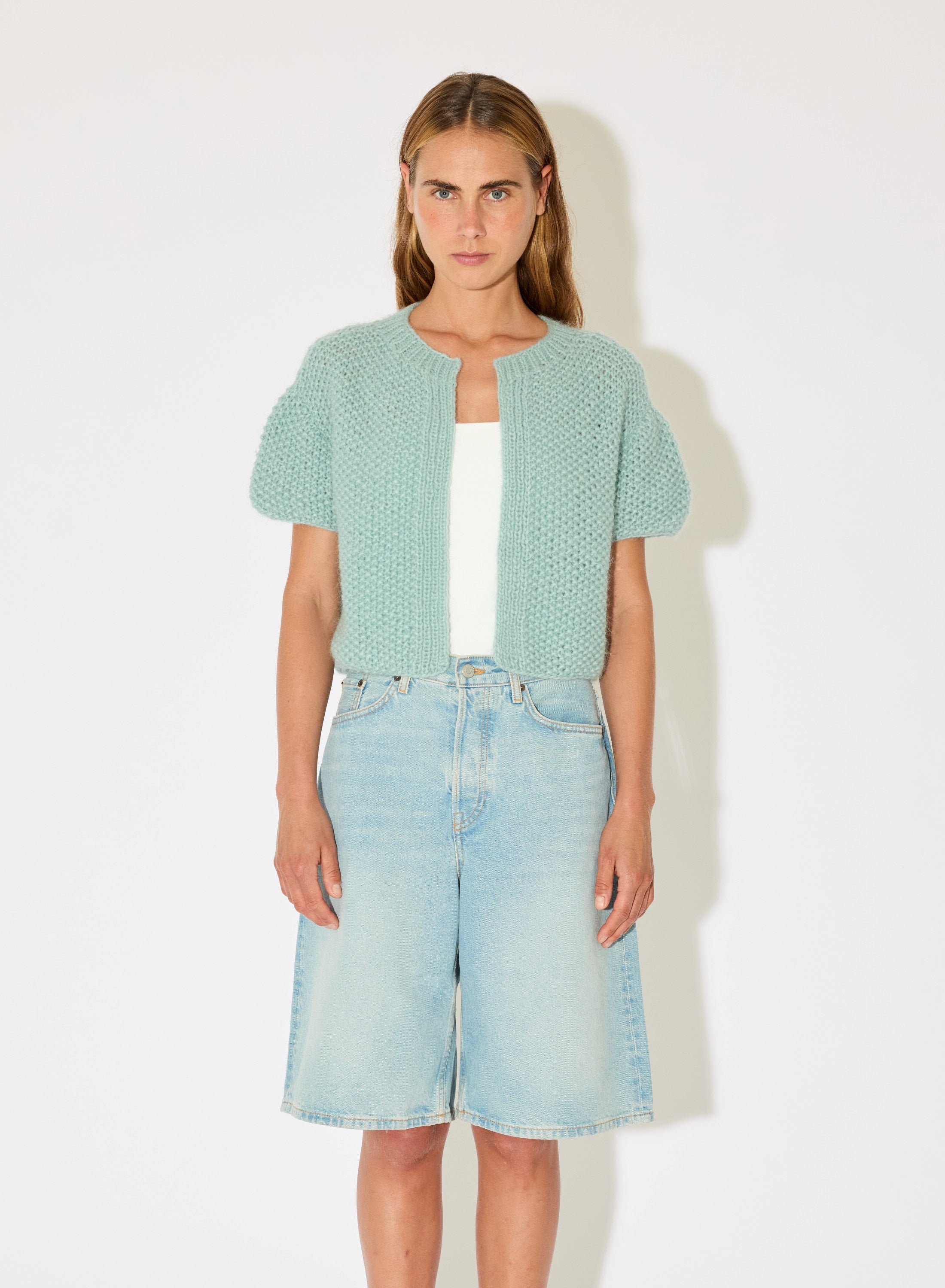 Chunky Alpaca Short Cardigan