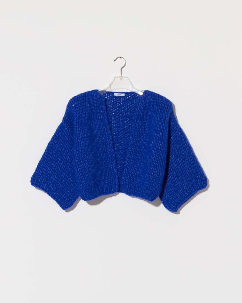 Alpaca Cardigan with 3/4 length sleeves in Electric Blue by Maiami