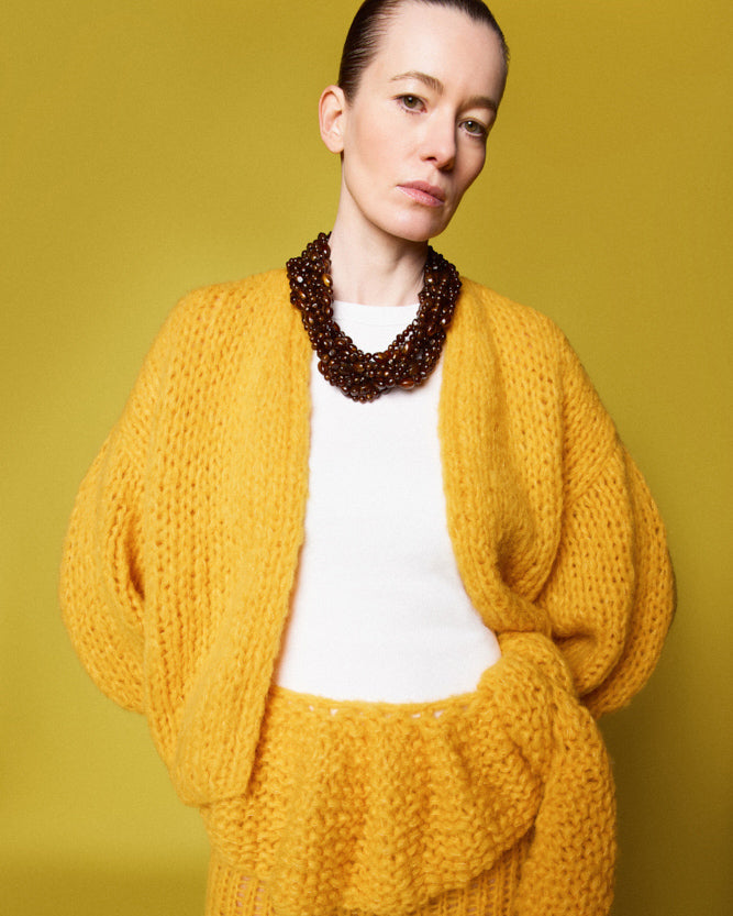 Fleecy Alpaca Bomber Cardigan