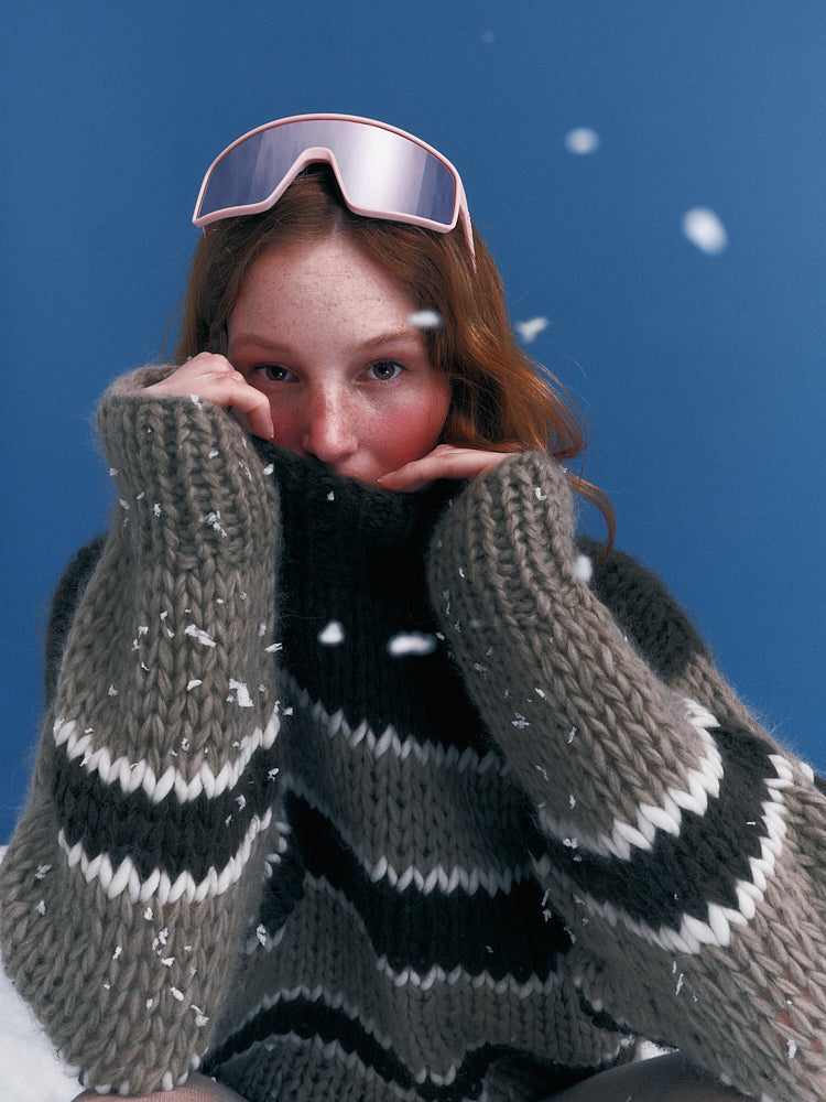 Chunky Alpaca Pullover, Striped