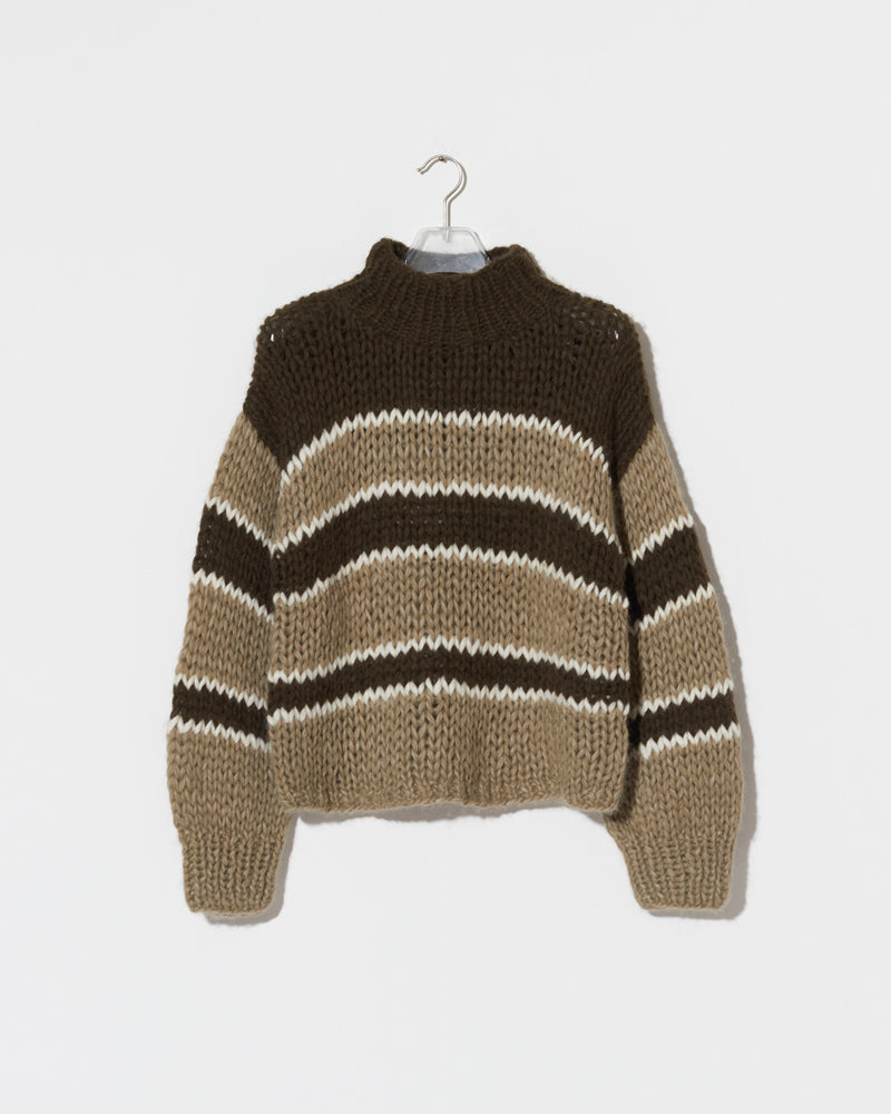 Chunky Alpaca Pullover, Striped