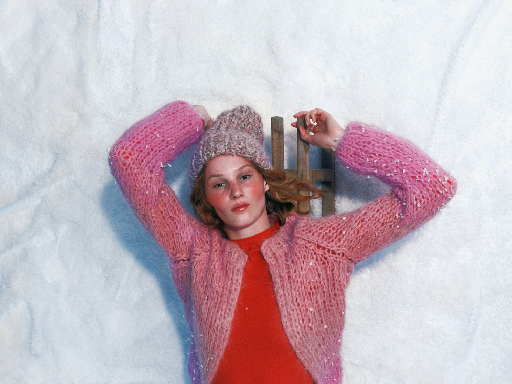 Shaggy Alpaca Gradient Small Cardigan