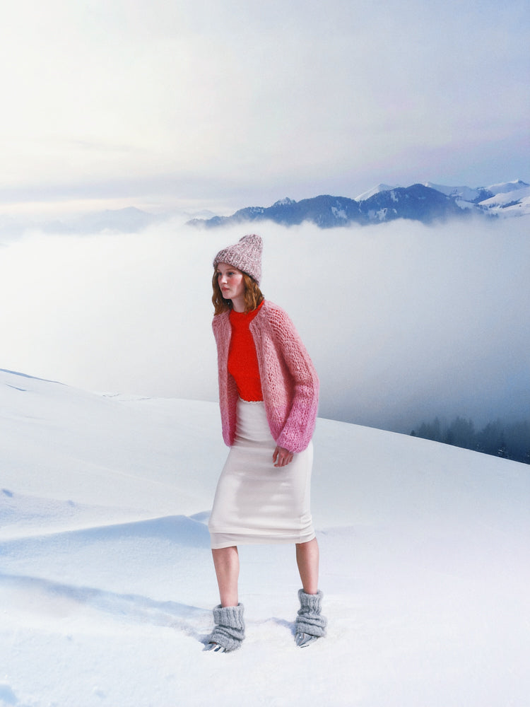 Shaggy Alpaca Gradient Small Cardigan