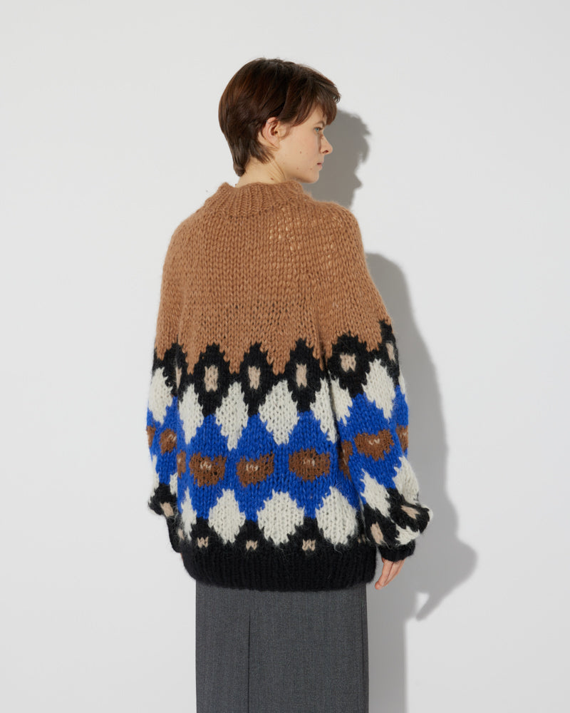 Alpaca Sweater with Norwegian sweater design detail by Maiami