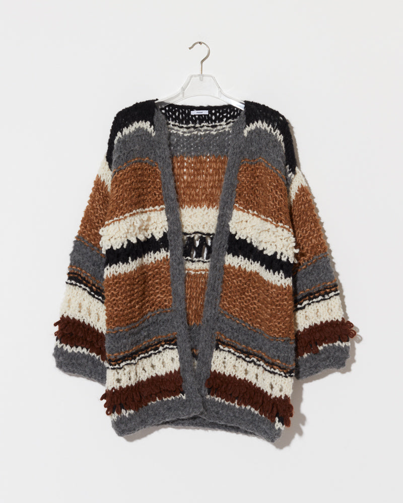 Alpaca Cardigan with texture and 70s vibes by Maiami