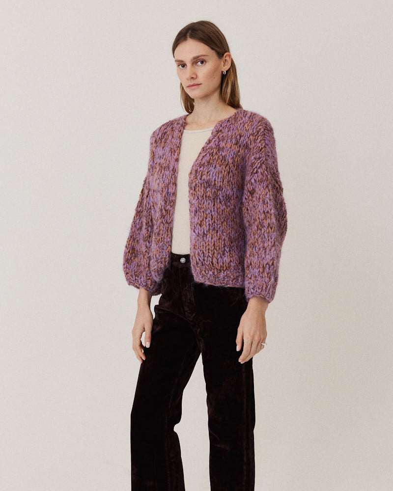 Alpaca Mix Melange Bomber Cardigan