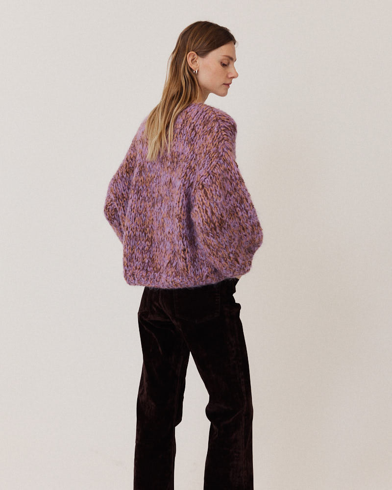 Alpaca Mix Melange Bomber Cardigan