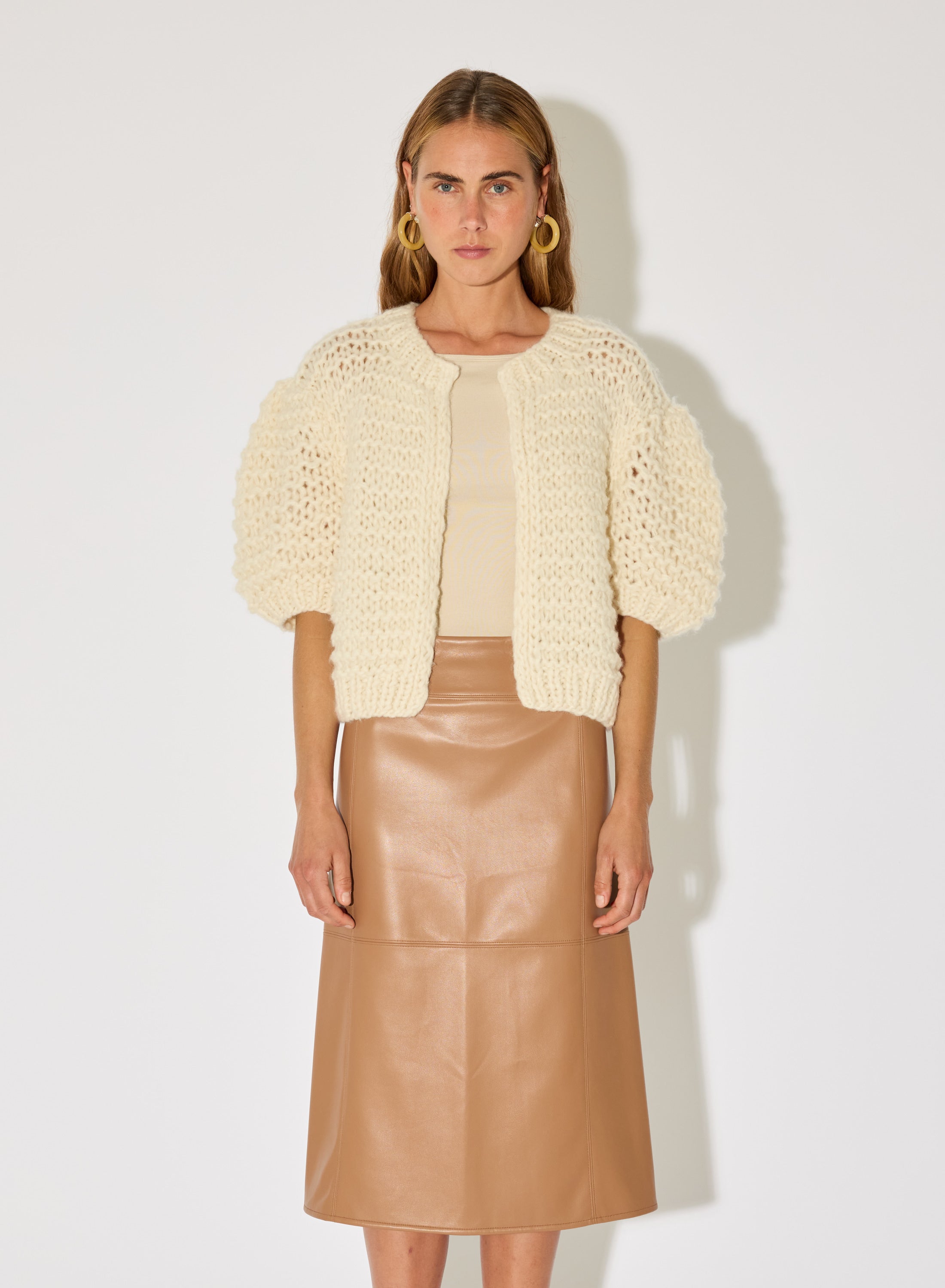 Bridal: Cashmere Puffy Short Sleeve Cardigan
