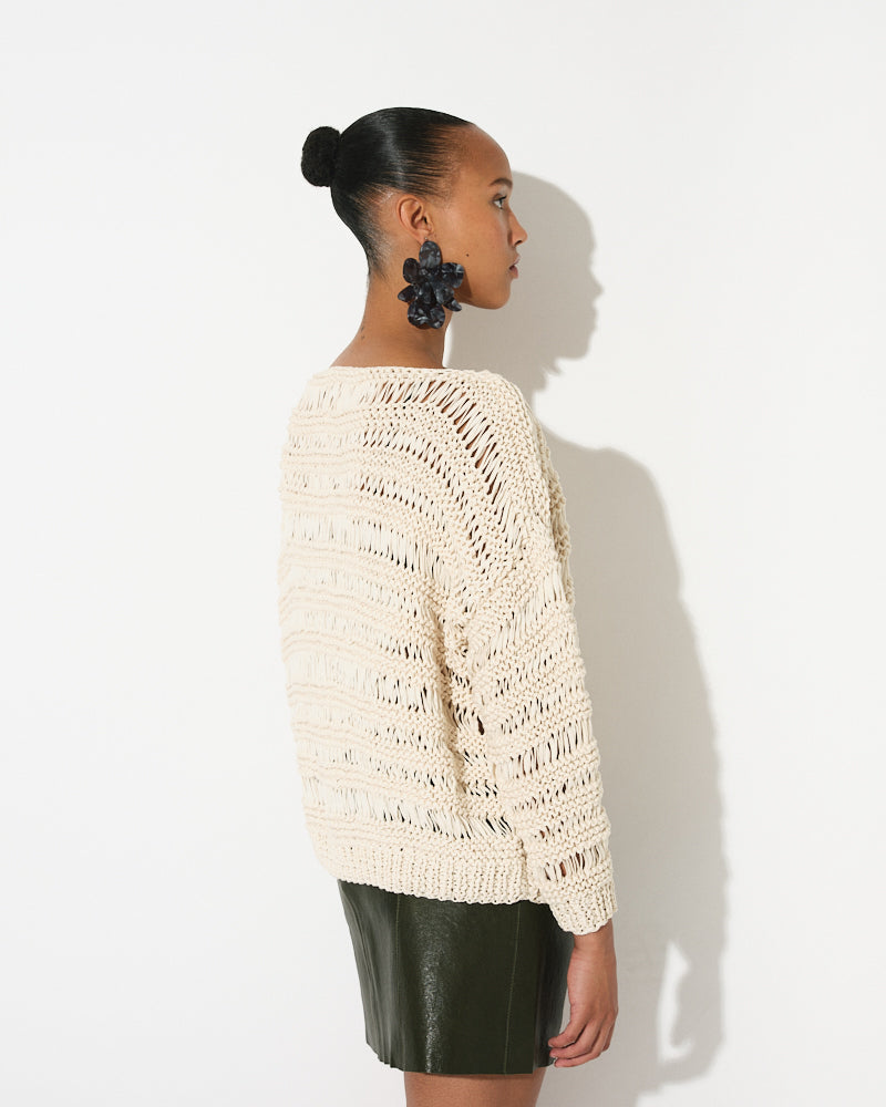 Cotton Fringed Oversized Pullover