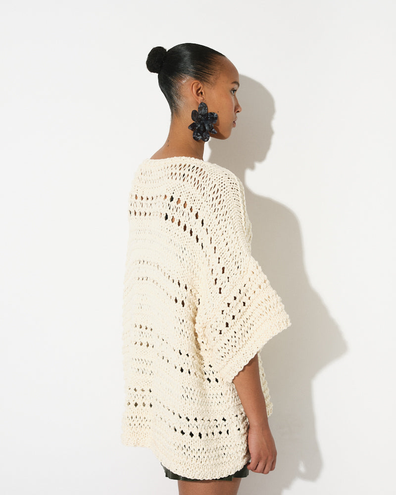 Cotton Dropstitch V-Neck T-Shirt