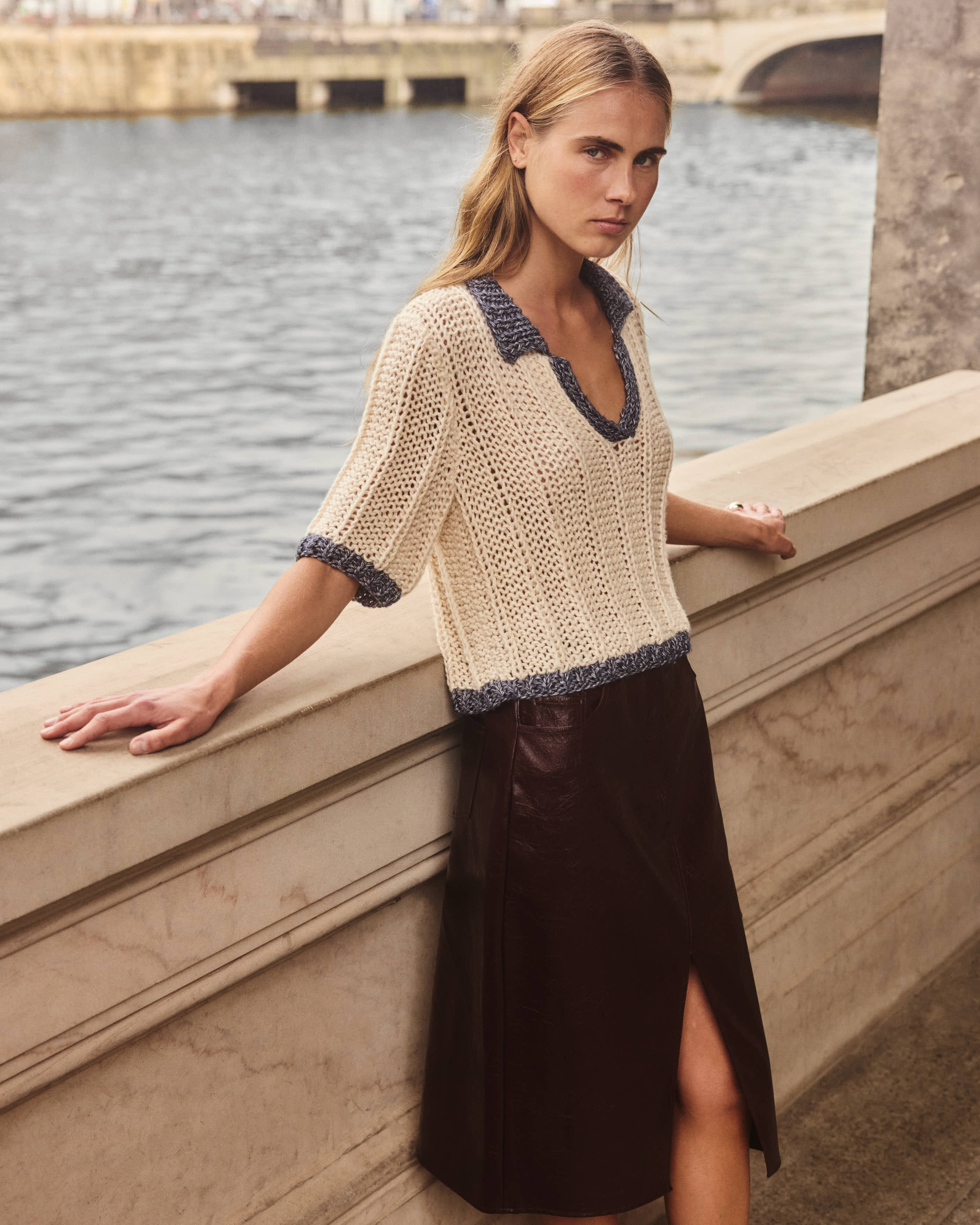 100% cotton knit polo top women Maiami