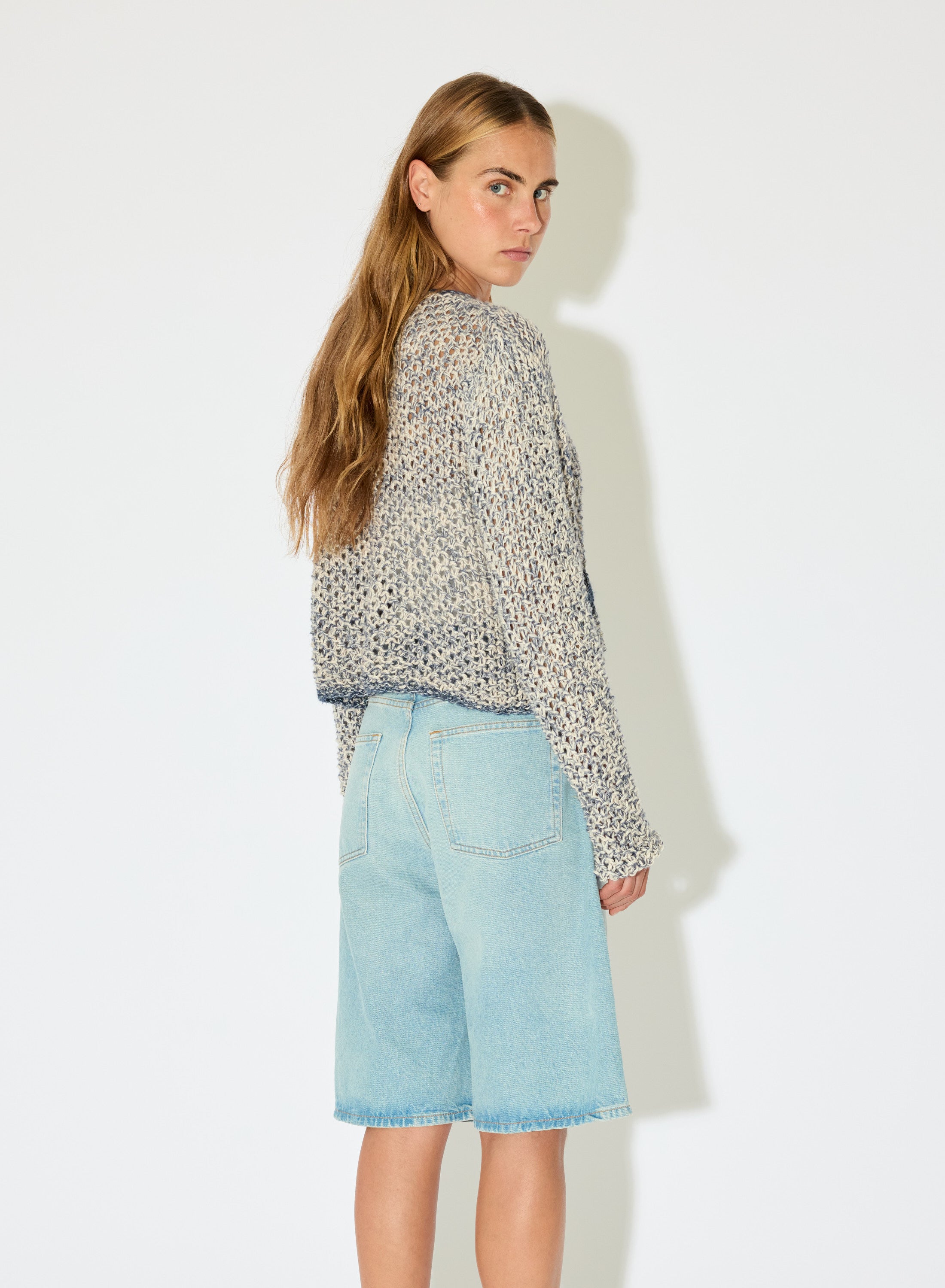 Maiami cotton knit jacket handcrafted texture