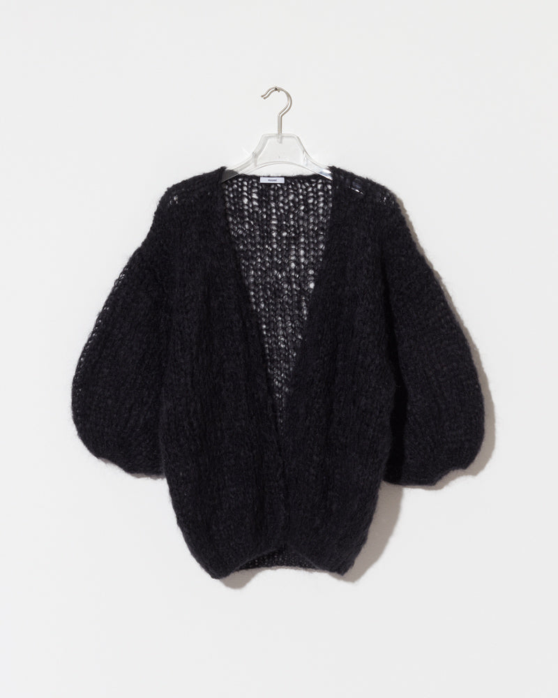 Product view of the Mohair Oversized Cardigan Light. Mohair knit cardigan women.