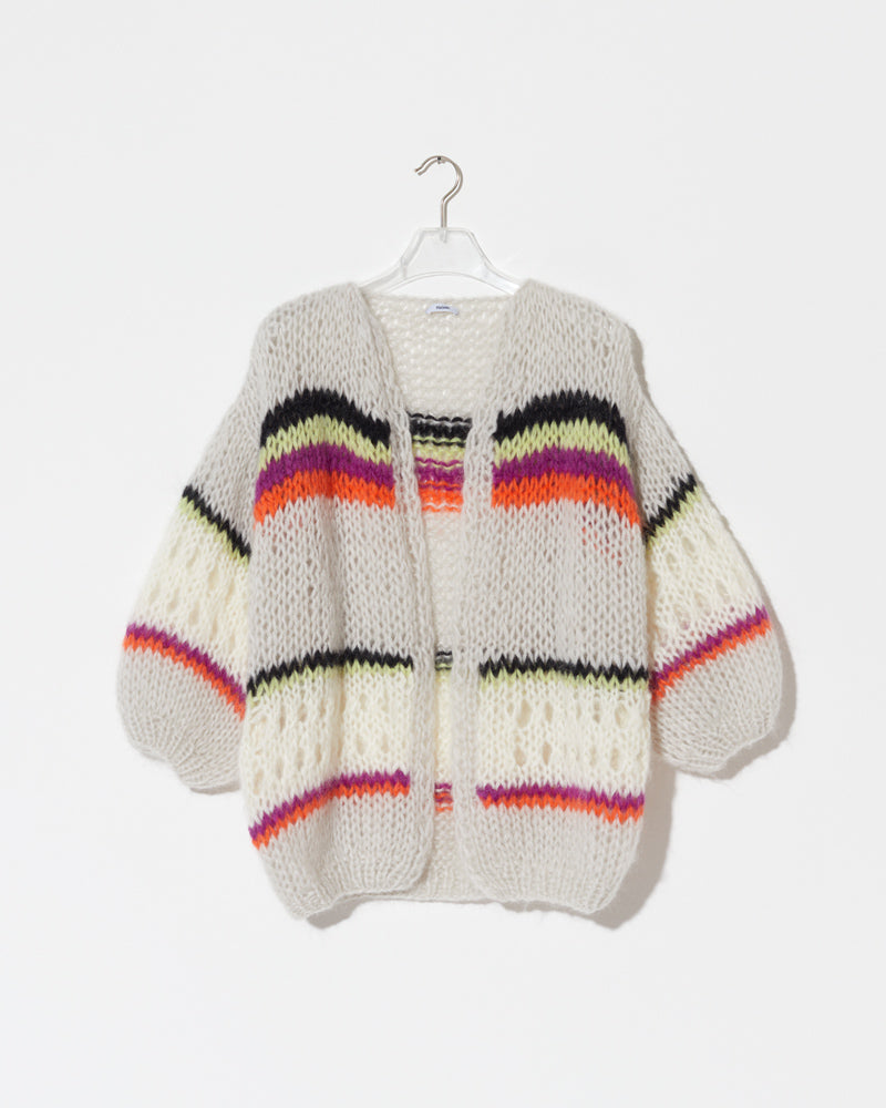 Frontal view of the Stripes Galore Big Cardigan.
