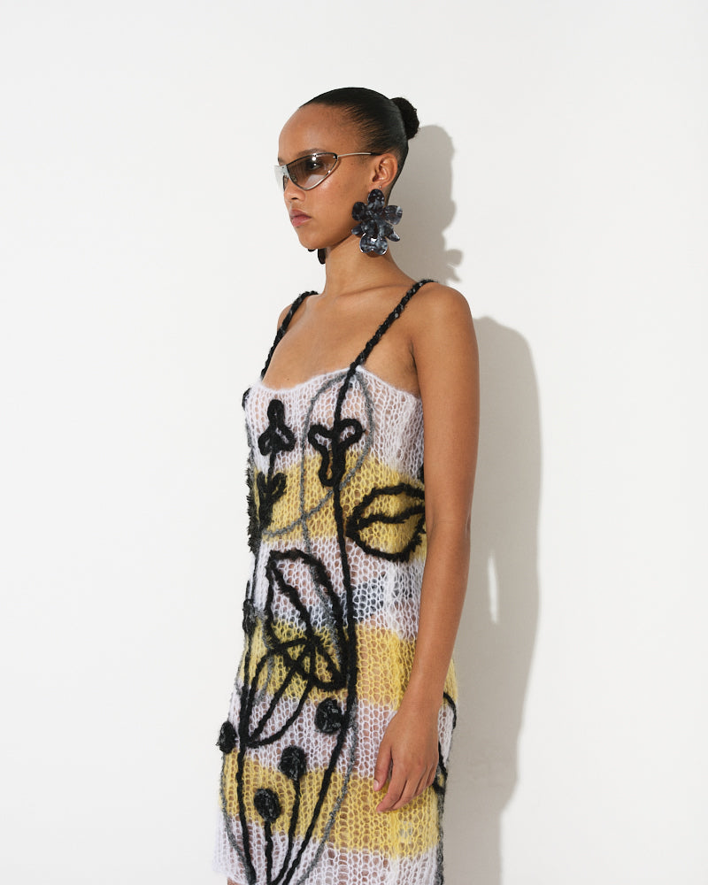 Mohair Dress Light, Floral Embroidery