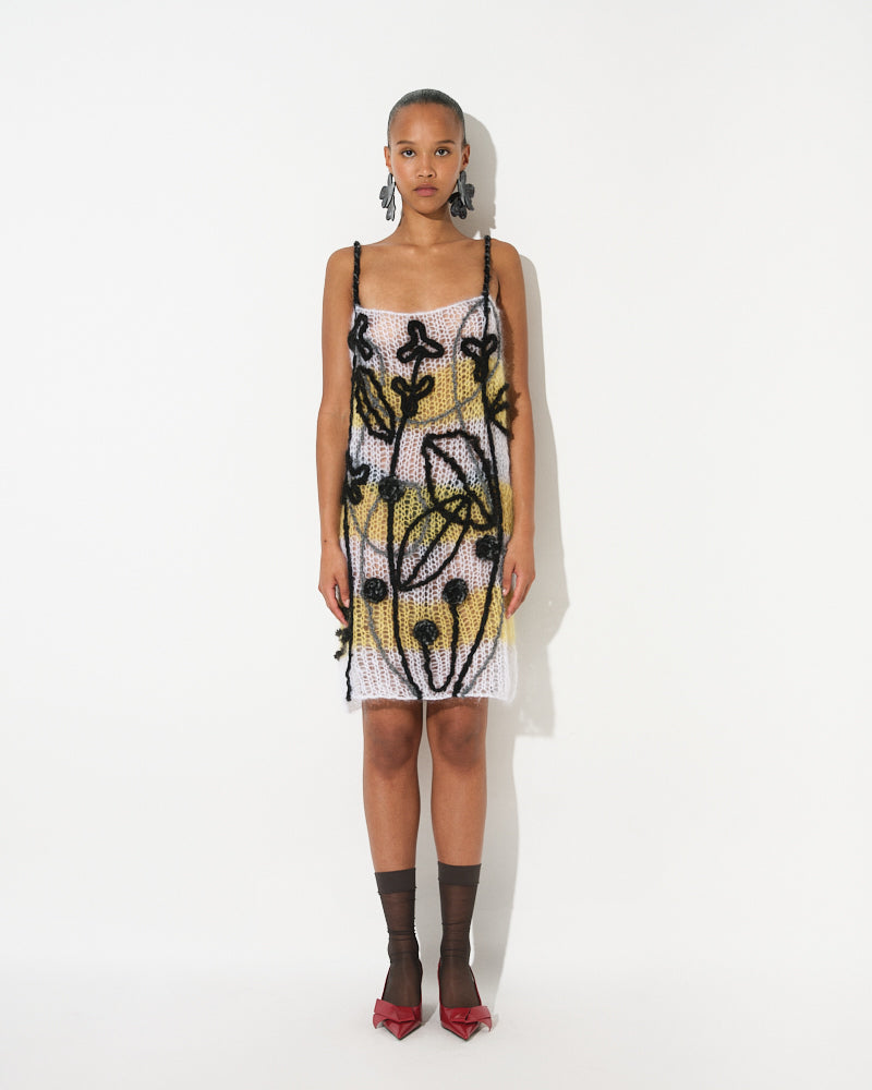 Mohair Dress Light, Floral Embroidery