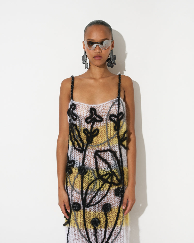 Mohair Dress Light, Floral Embroidery