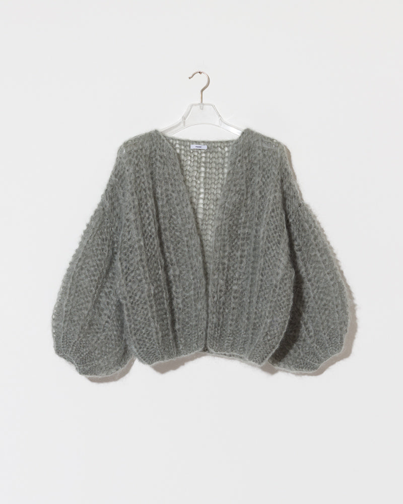 Mohair Ribbed Bomber Cardigan