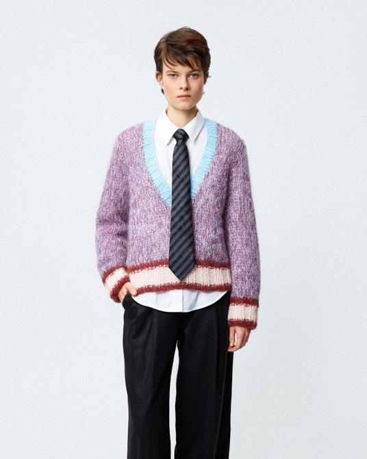 Mohair Slim V-Neck Pullover