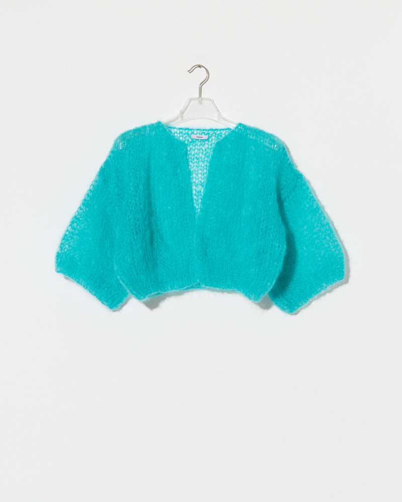 Maiami airy mohair knit cardigan short sleeves