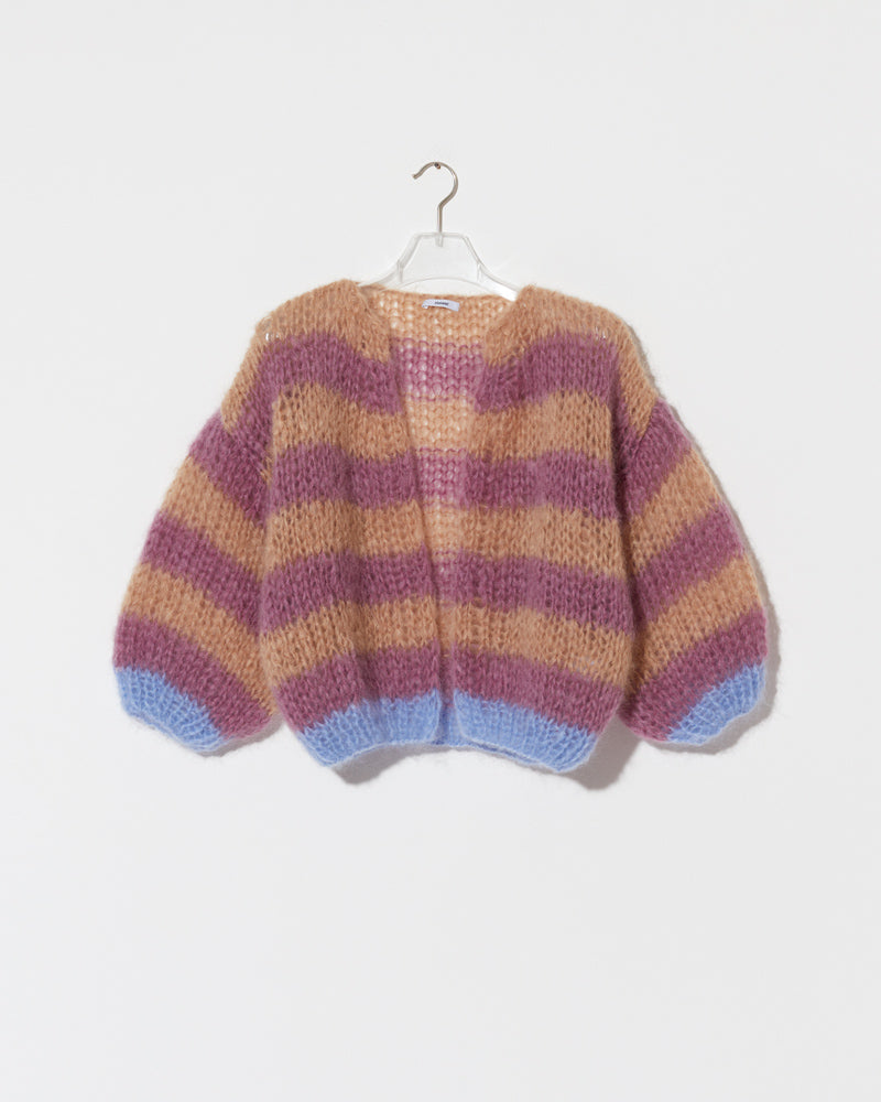 Mohair Stripes Bomber Cardigan - Main Image