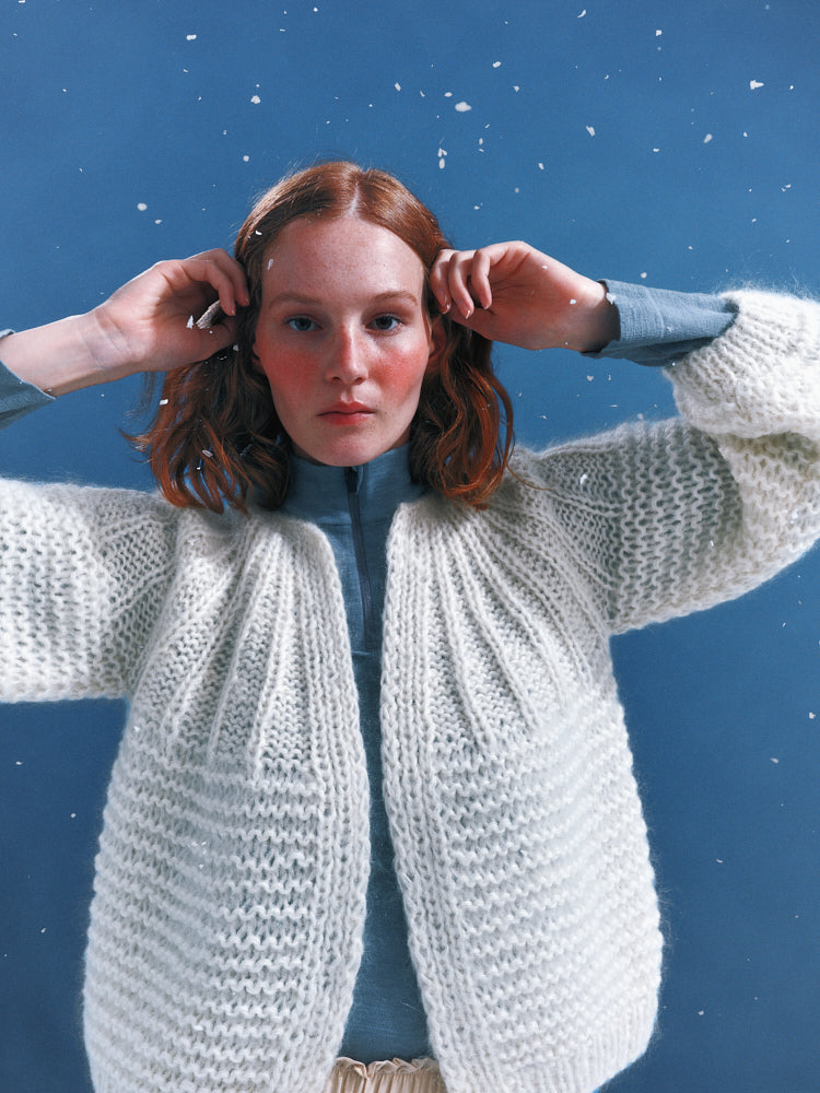 Mohair Pleated Cardigan