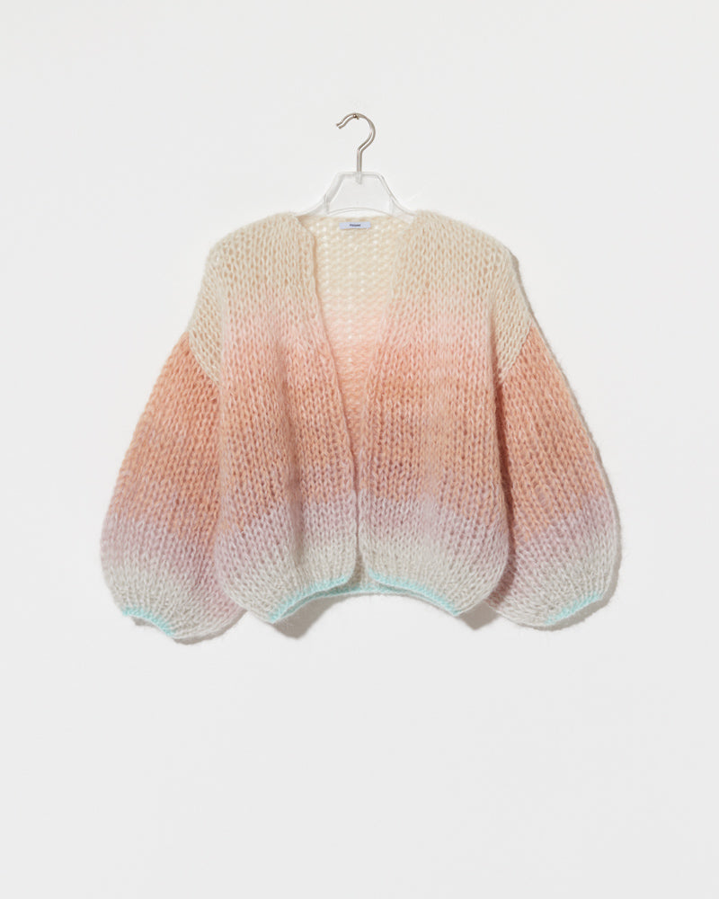 Mohair ombre bomber cardigan soft fluffy knit