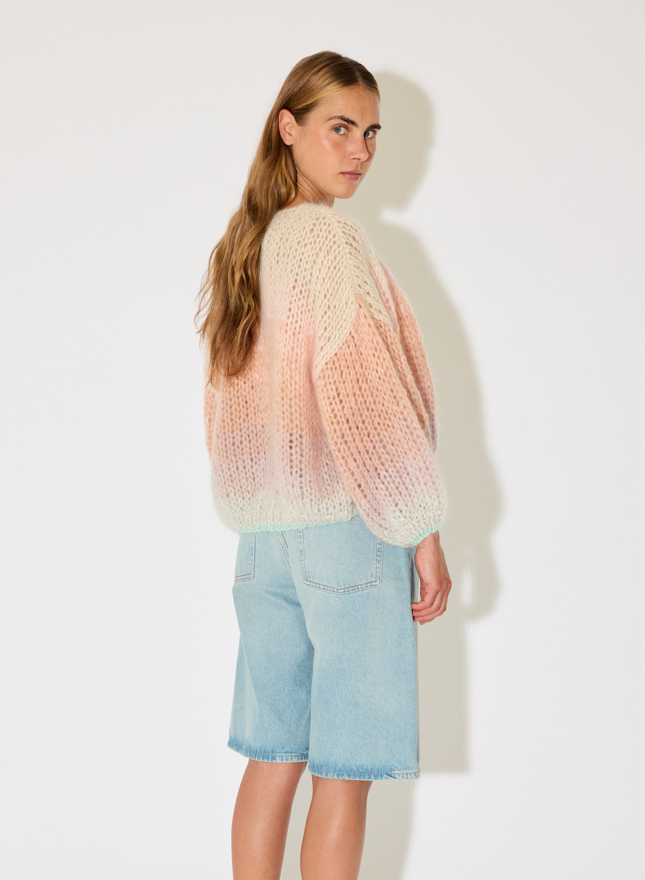 Mohair Bomber Cardigan, Ombre