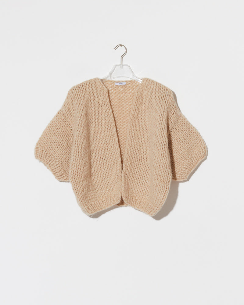 Alpaca Bomber Cardigan, Short Sleeves