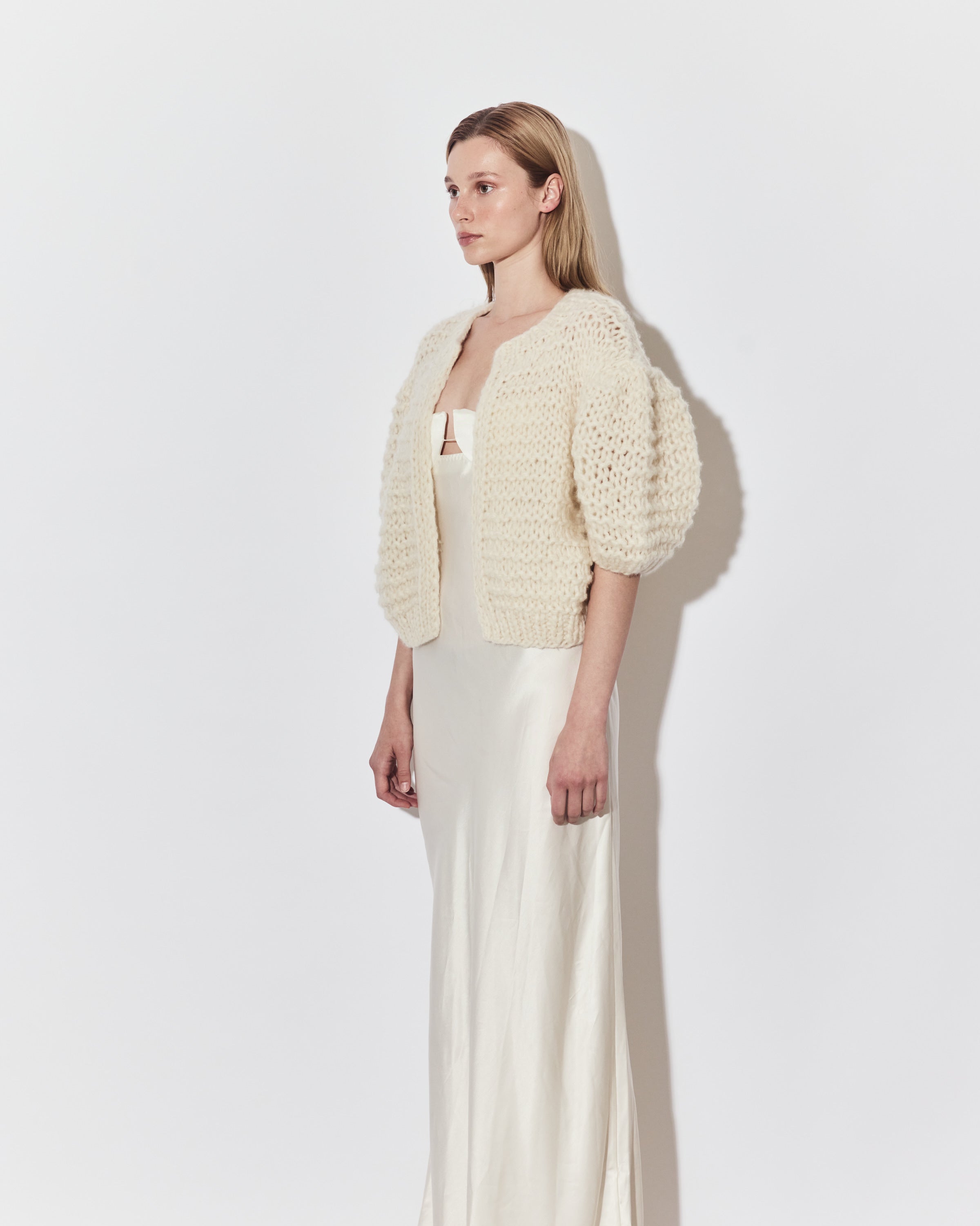 Bridal: Cashmere Puffy Short Sleeve Cardigan