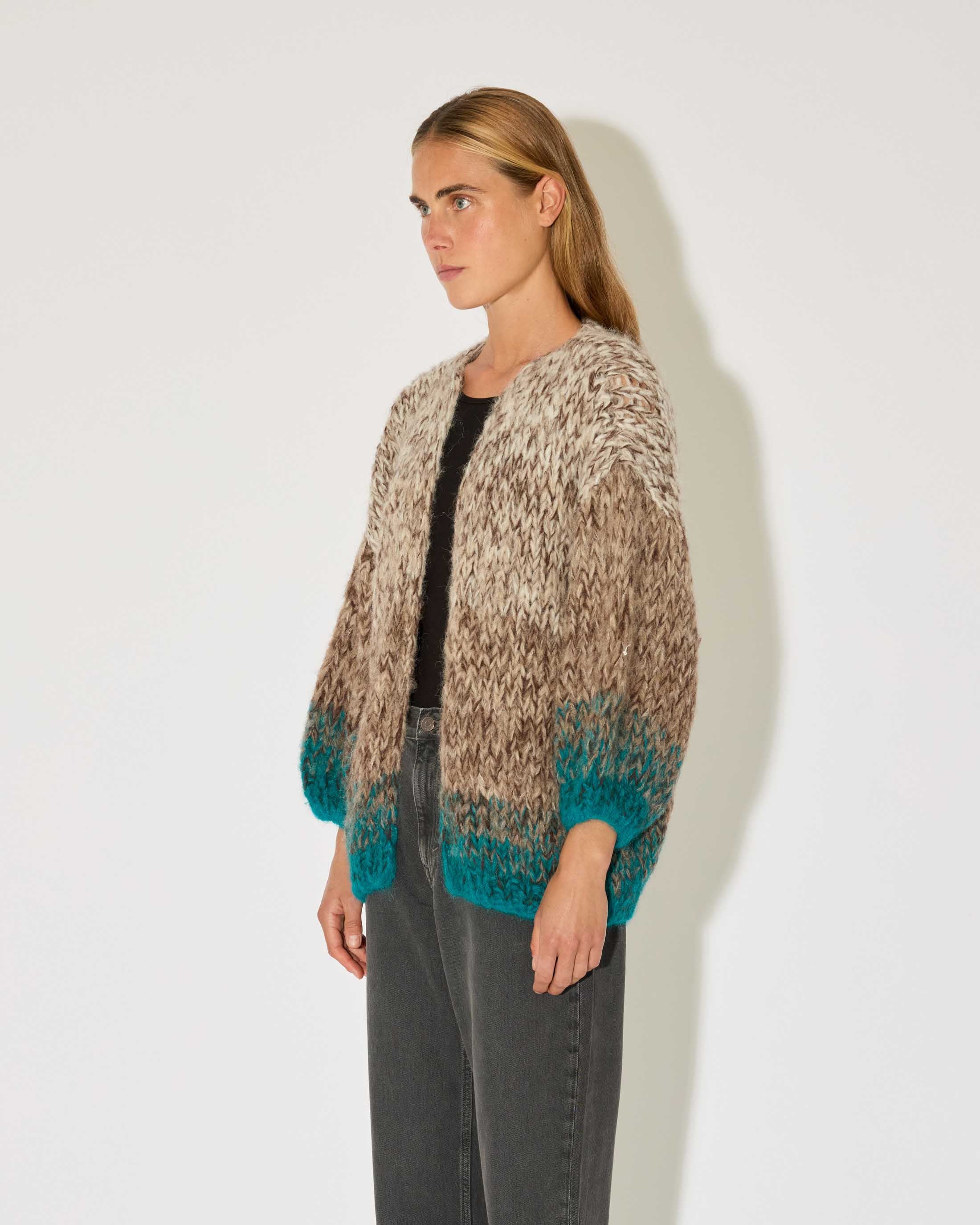 Fleecy Alpaca Ombre Big Cardigan