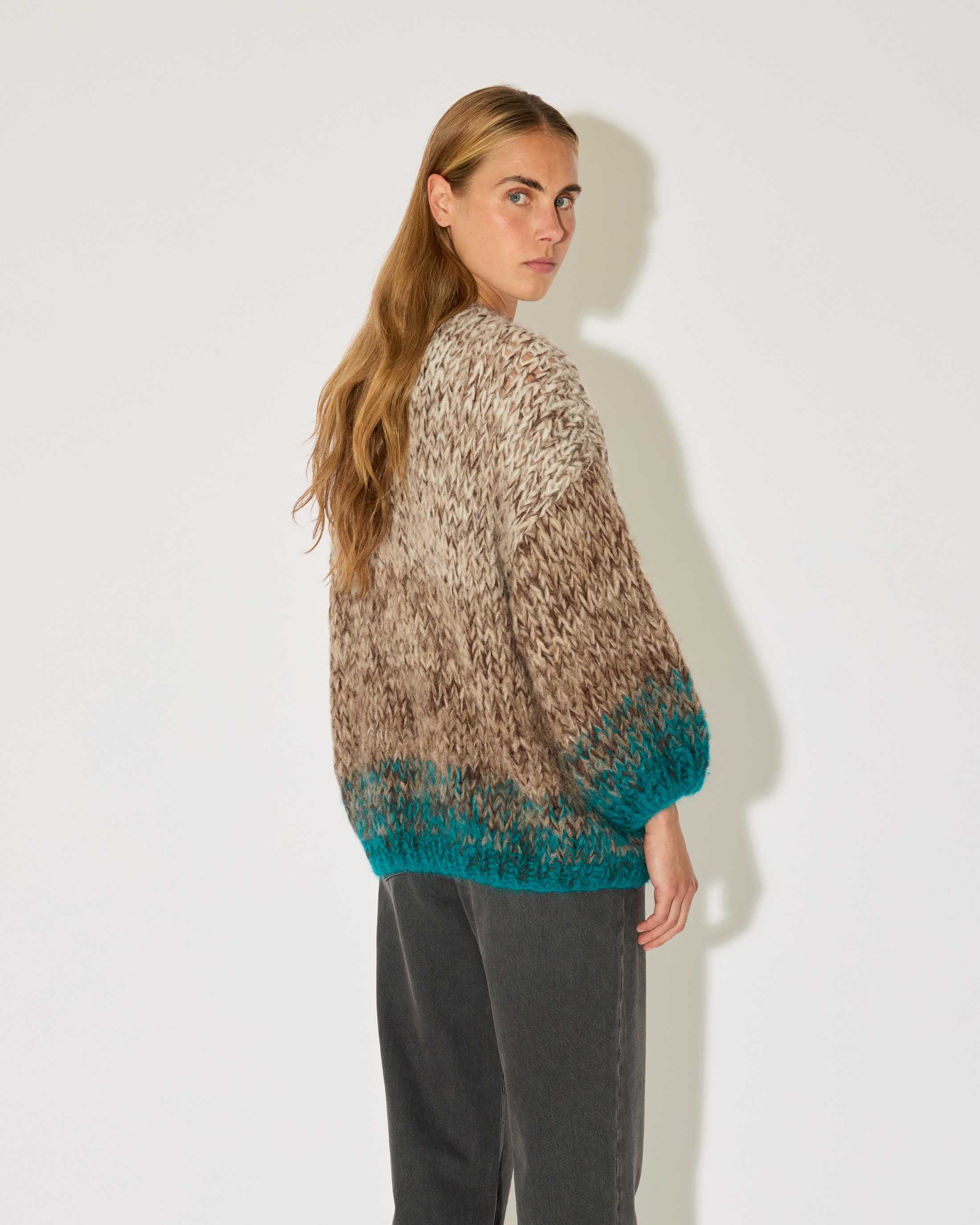 Fleecy Alpaca Ombre Big Cardigan