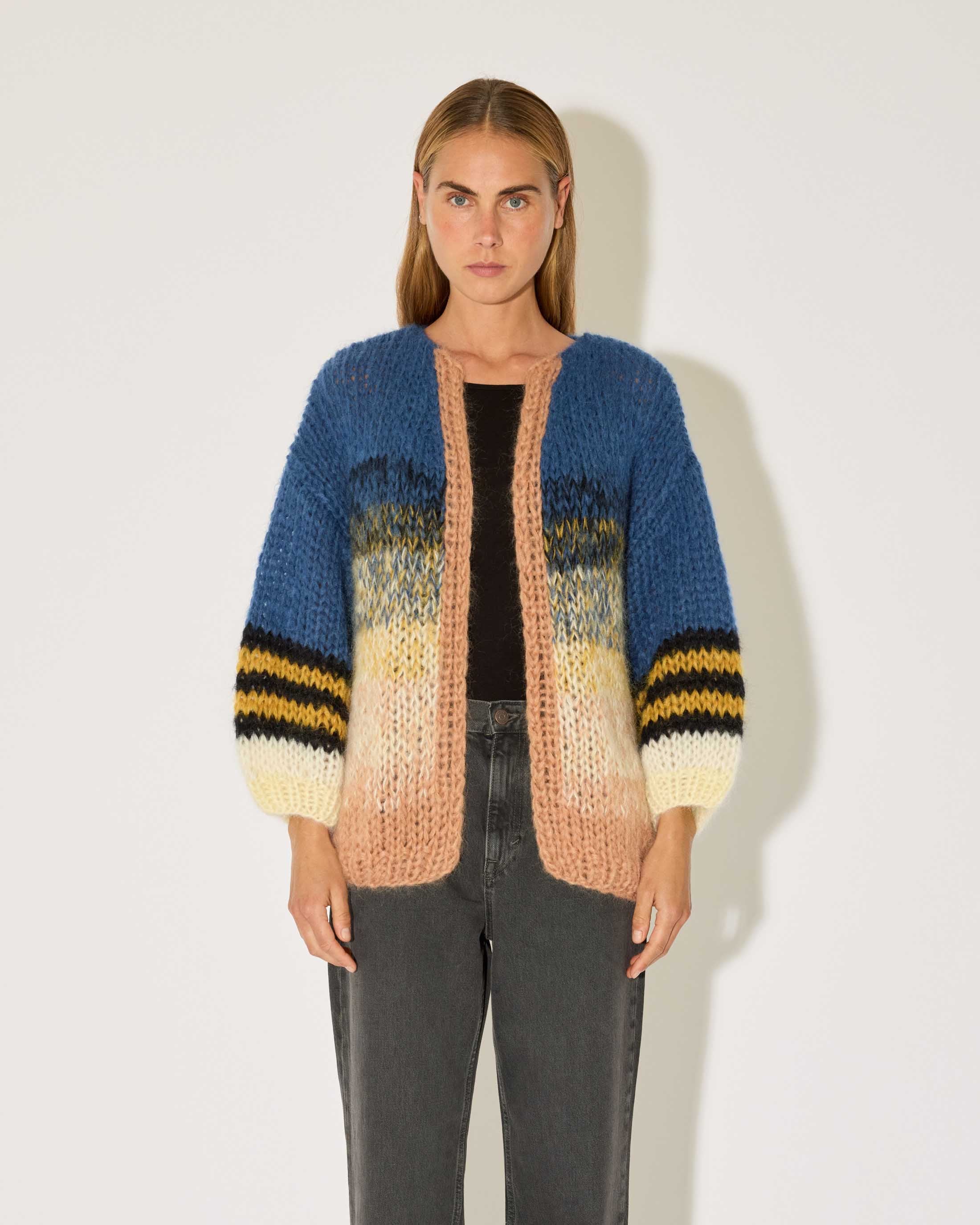 Mohair Gradient Big Cardigan