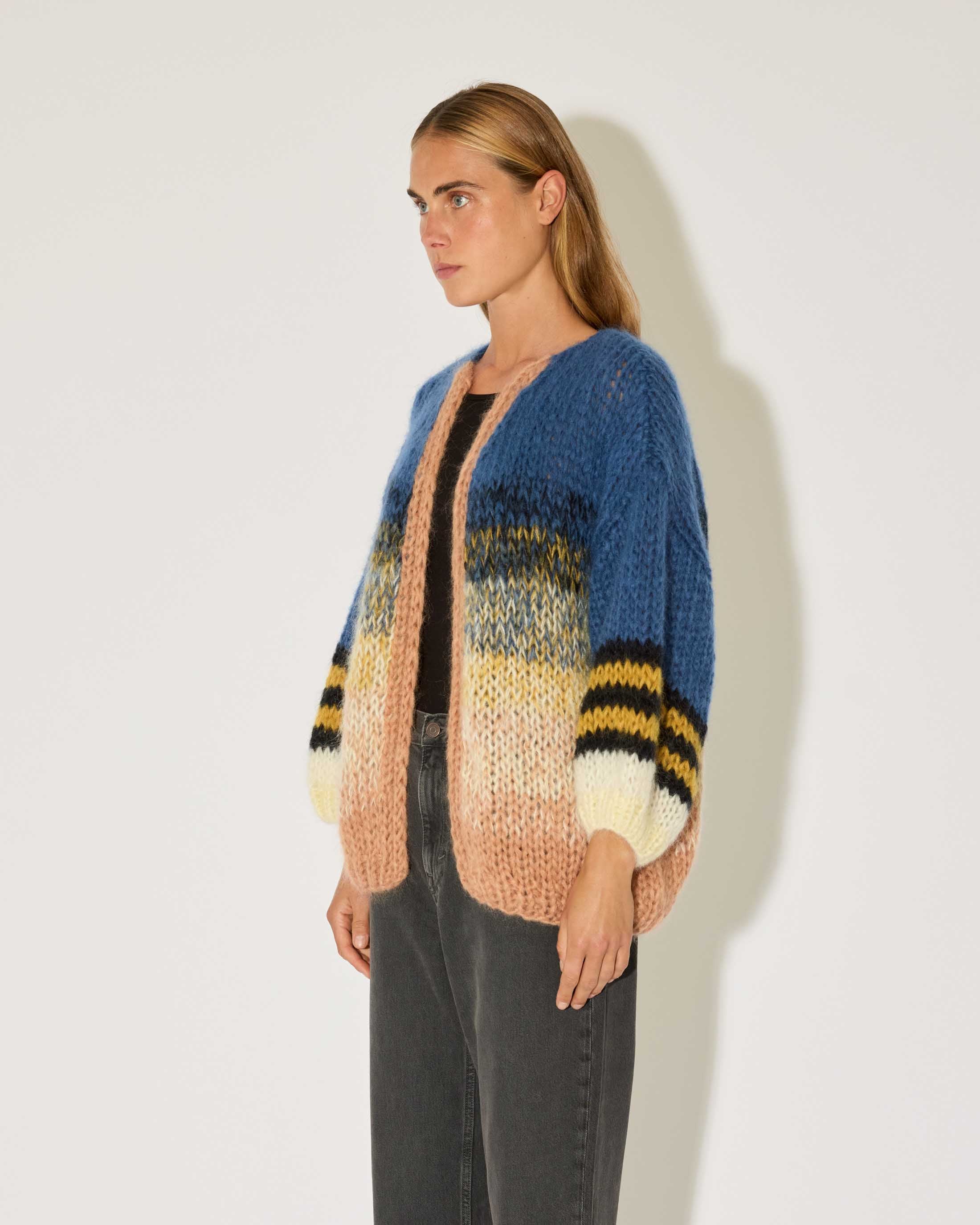 Mohair Gradient Big Cardigan