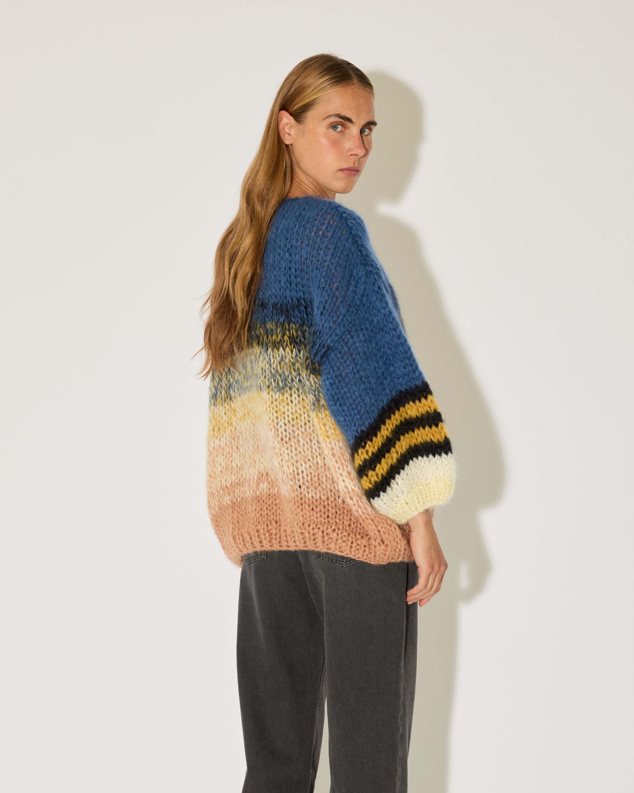 Mohair Gradient Big Cardigan