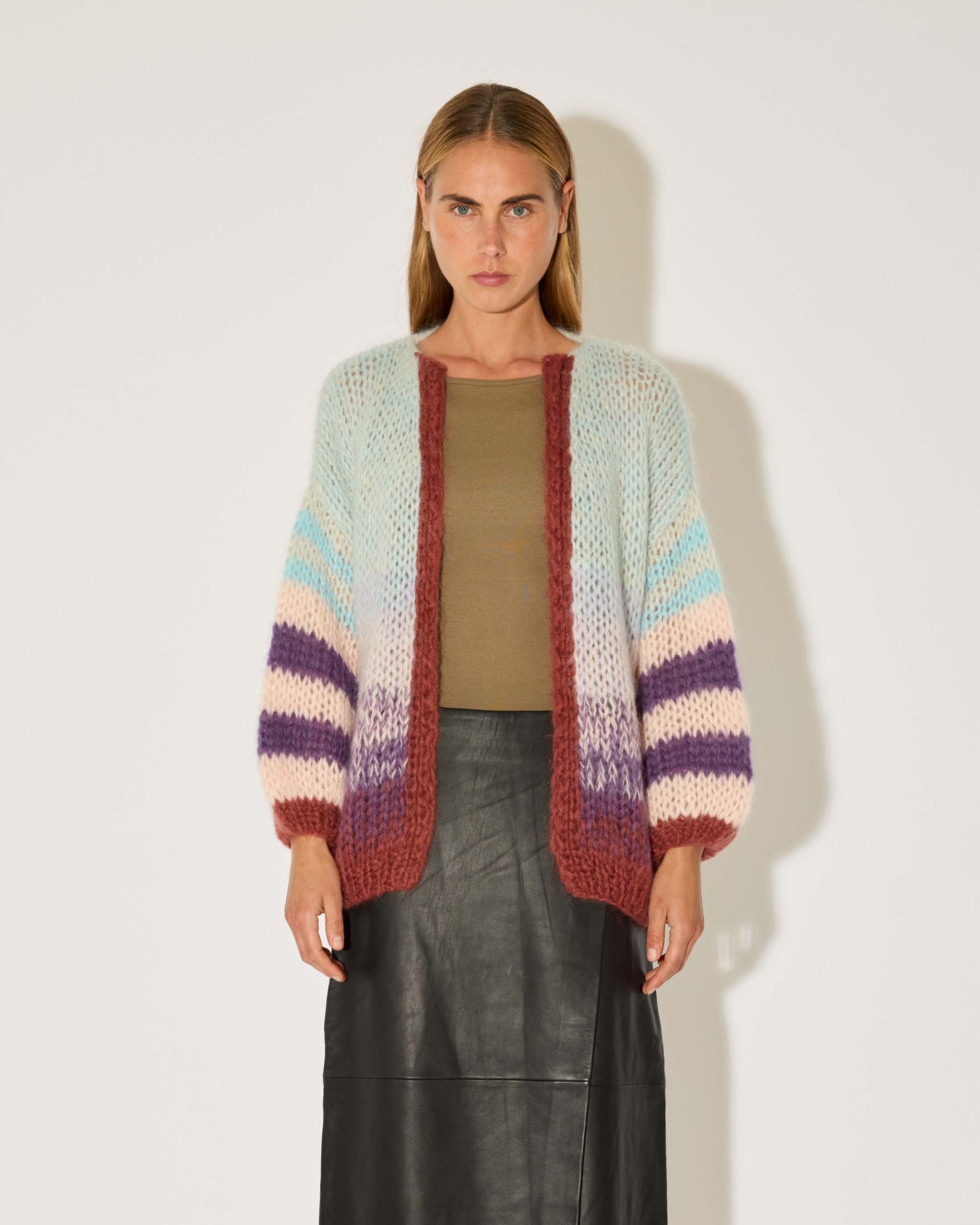 Mohair Gradient Big Cardigan