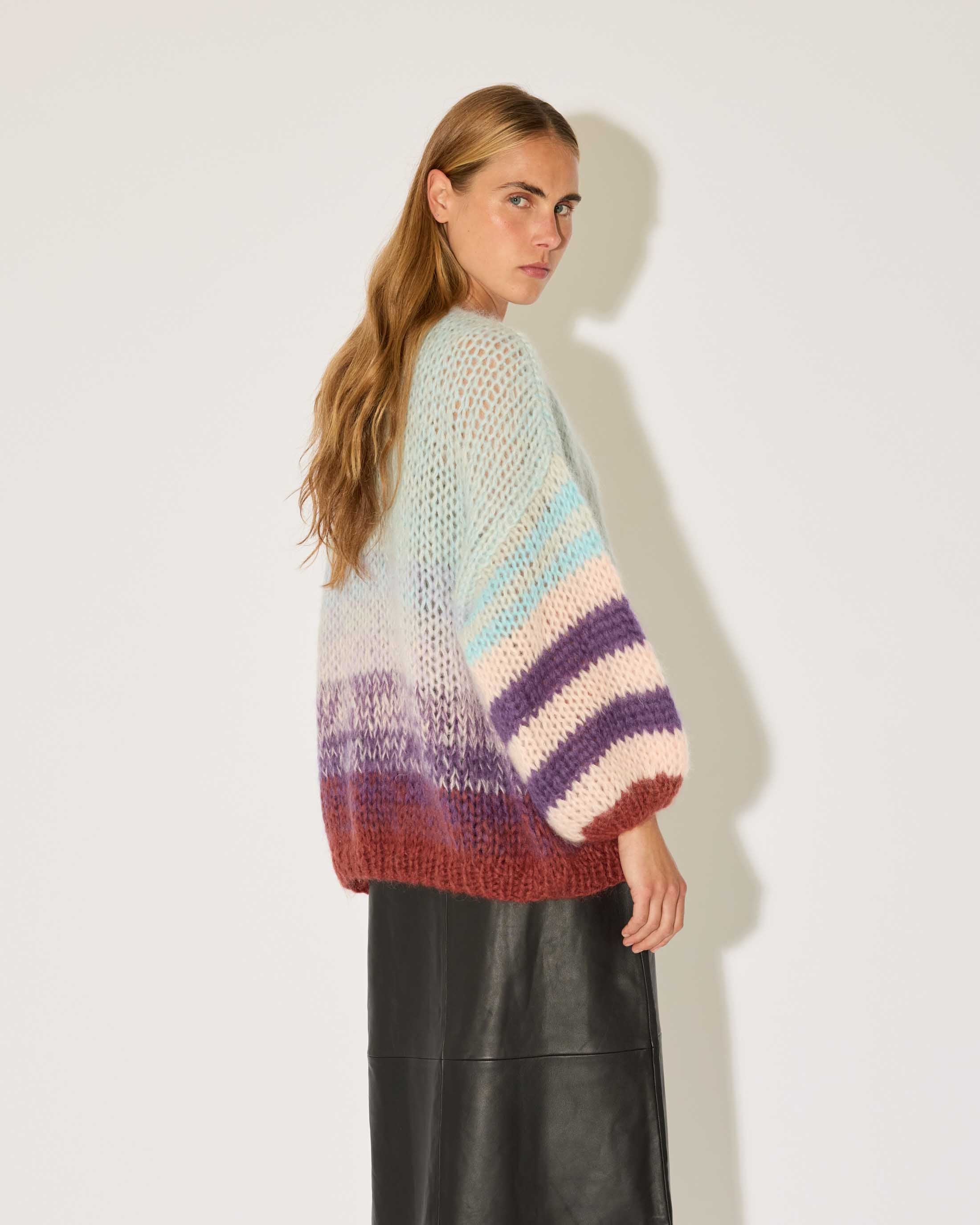 Mohair Gradient Big Cardigan