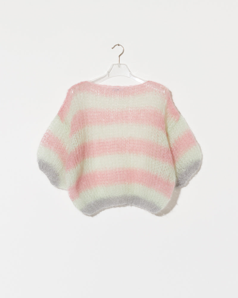Striped mohair top with puffy sleeves by Maiami, Spring 2025