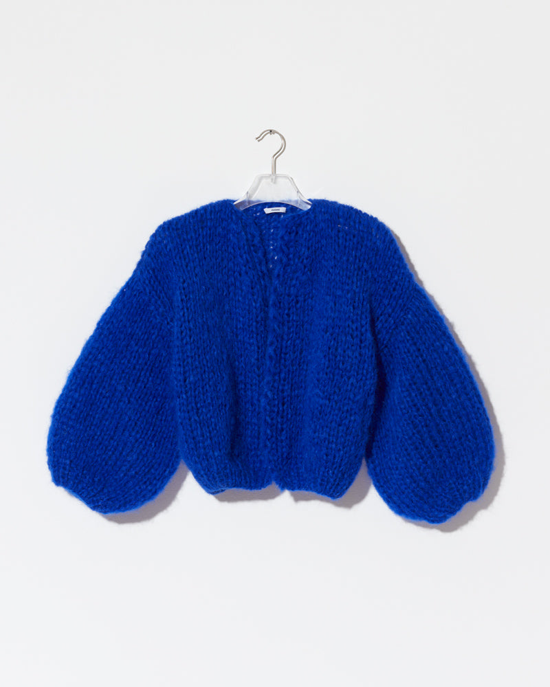 Maiami mohair cardigan in blue.
