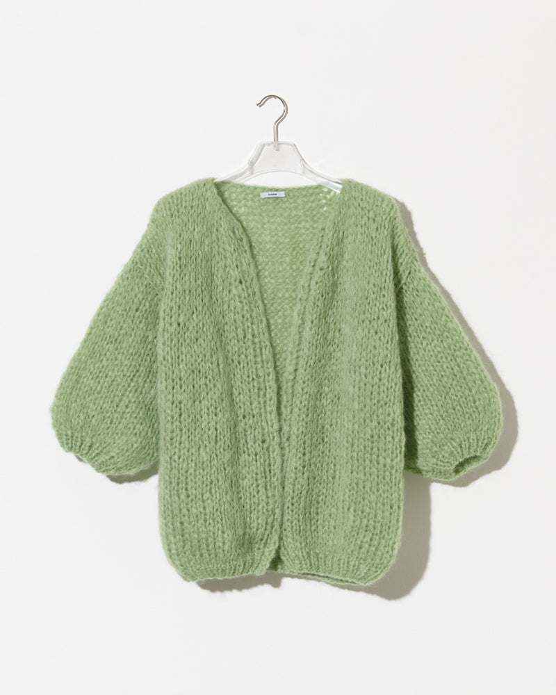 Maiami knitted Mohair cardigan in pistachio.