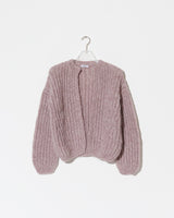 Frontal product view of new in Alpaca Brioche Cardigan in the color 'Rose ZQ11'