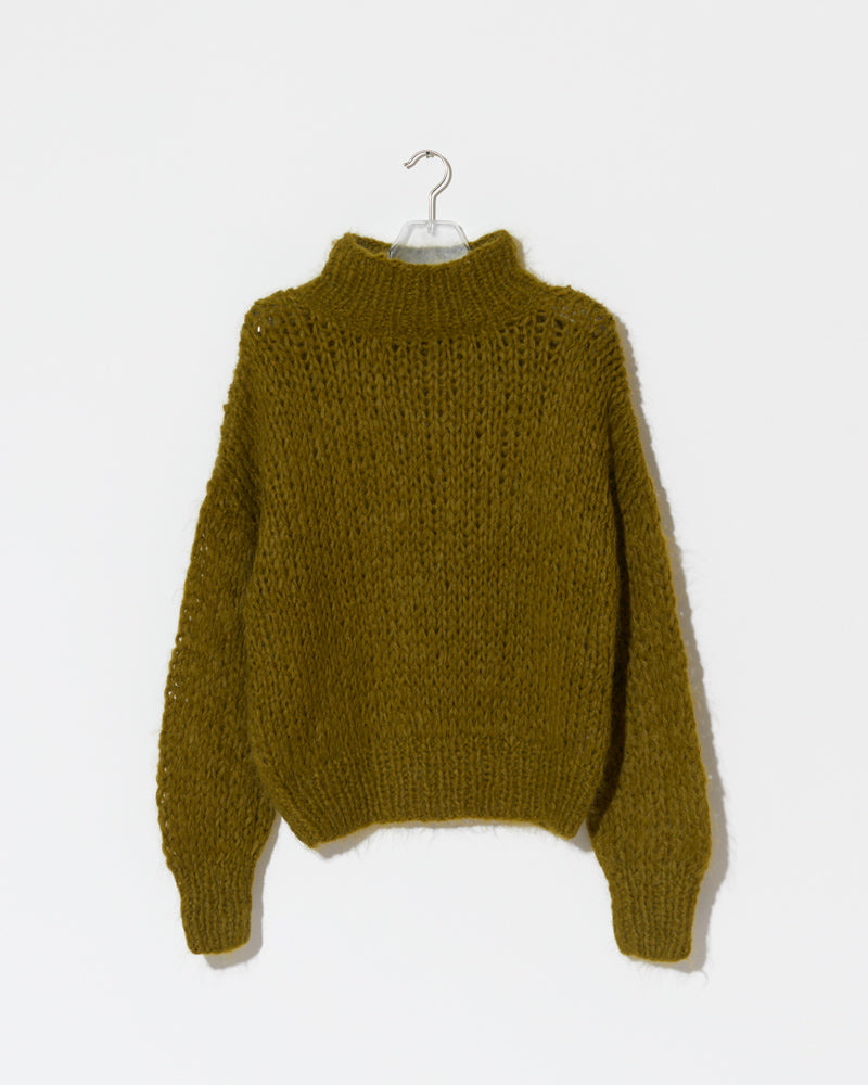 Frontal product view of new in Alpaca Turtleneck Pullover in the color 'Khaki L509'