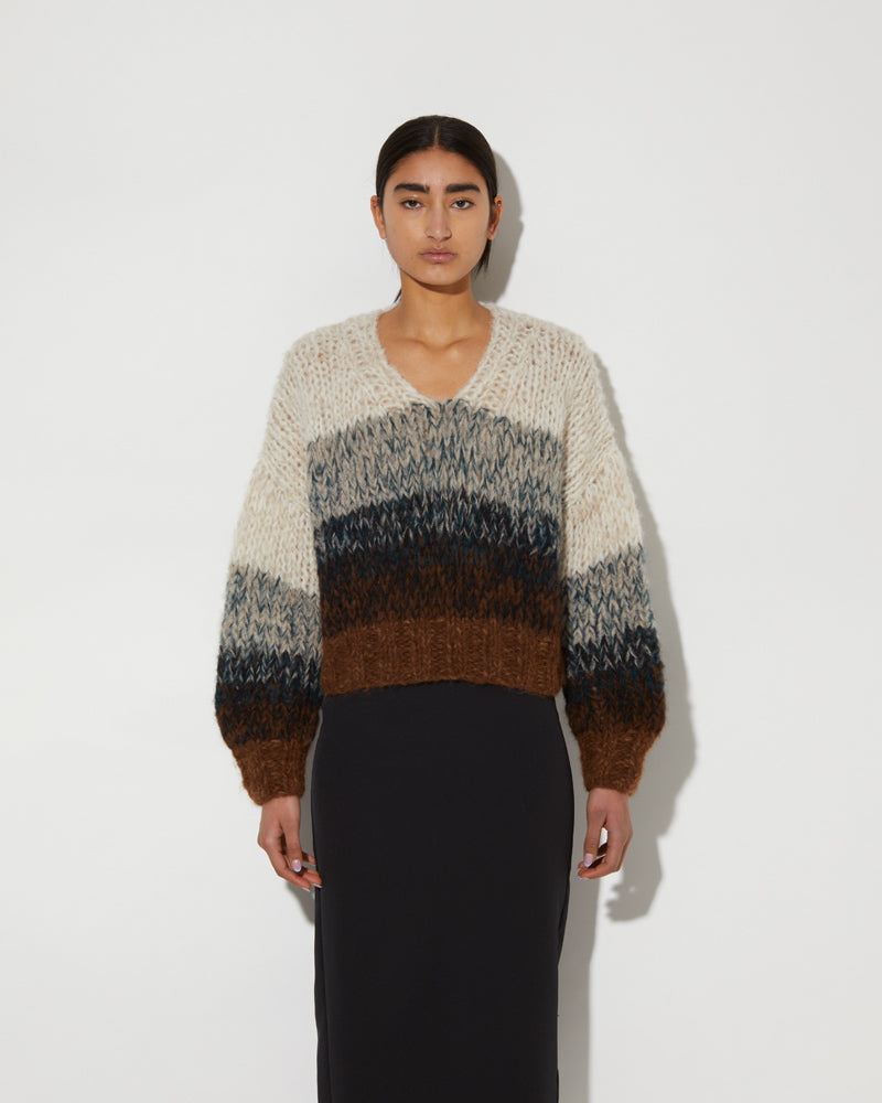 Maiami ombre pullover in brown. Made from Alpaca.