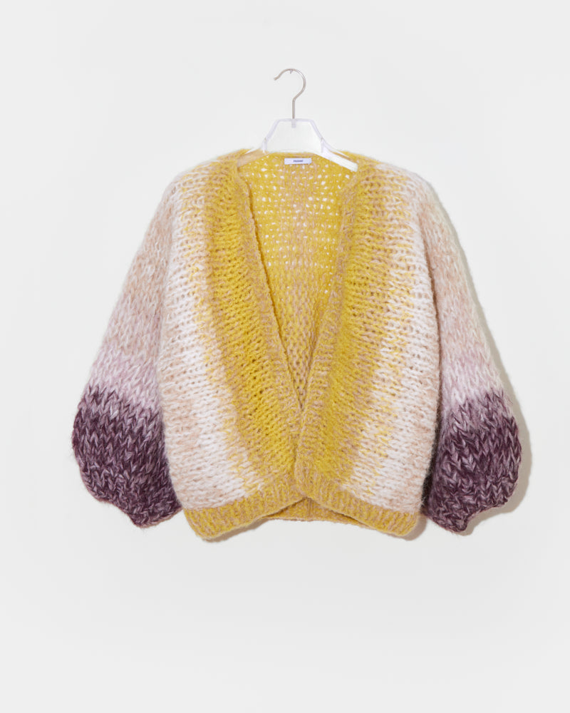 Alpaca Boucle Ombre Bomber Cardigan