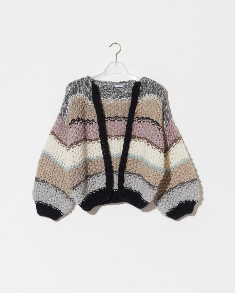 Maiami Bomber Cardigan with stripes. Made from Alpaca.