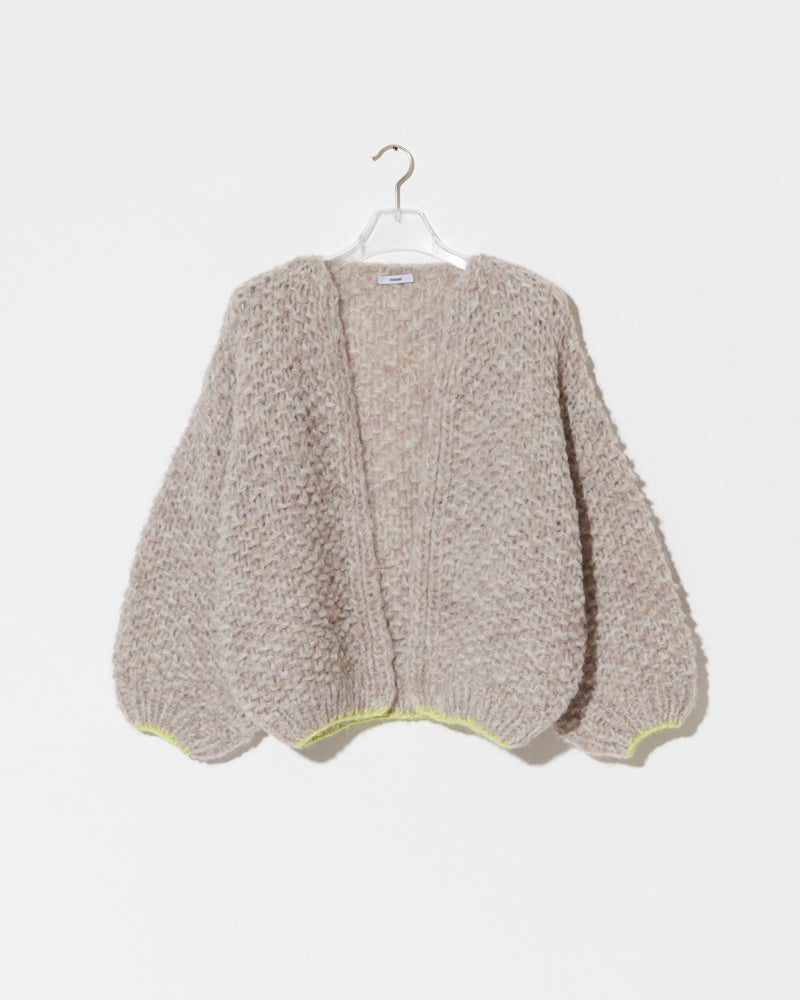 Maiami fleecy alpaca cardigan in soft melange.