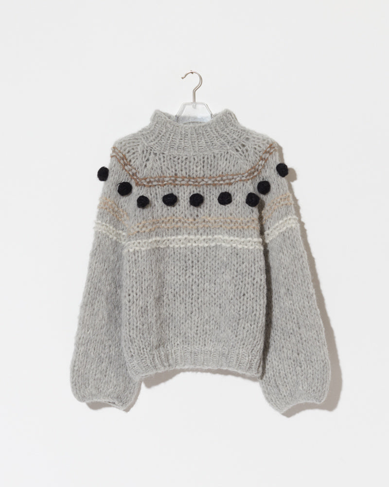 Maiami Alpaca Pullover with black Bobbles.